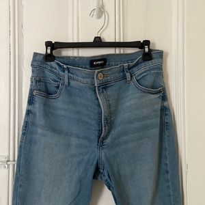 Express High Rise Ripped Ankle Leggings